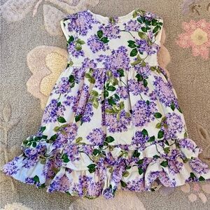 Gymboree Purple and Green Floral Kids Dress